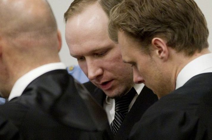 Anders Behring Breivik mætti fyrir réttinn í dag.