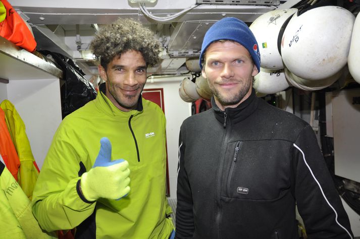 Þeir David James og Hermann Hreiðarsson voru mættir klukkan 6 í morgun.