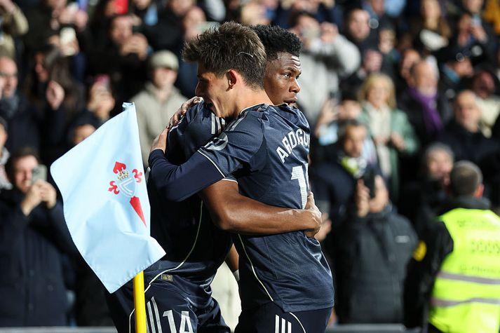 Aurelien Tchouameni fékk knús eftir að hafa komið Real Madrid yfir.