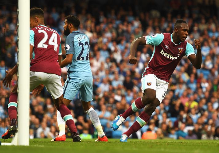 Michail Antonio í leik gegn Man. City í dag