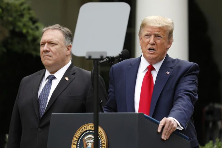 Donald Trump Bandaríkjaforseti og Mike Pompeo utanríkisráðherra Bandaríkjanna.