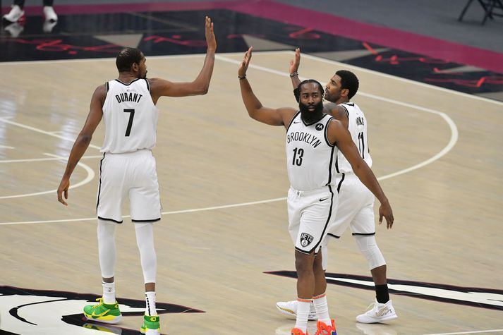 Kevin Durant, James Harden og Kyrie Irving.