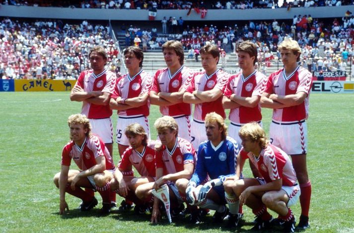 Byrjunarlið danska landsliðsins fyrir leikinn gegn Vestur-Þjóðverjum á HM í Mexíkó 1986. Danir unnu leikinn 2-0 með mörkum frá Jesper Olsen og John Hartmann Eriksen.