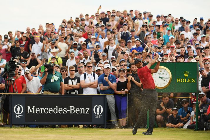 Fylgdist golfheimurinn af áhuga með hverju höggi Tigers á lokahringnum í Skotlandi um helgina.