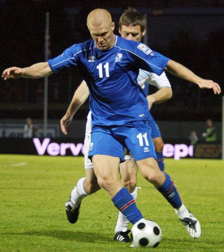 Emil Hallfreðsson í leik með íslenska landsliðinu.