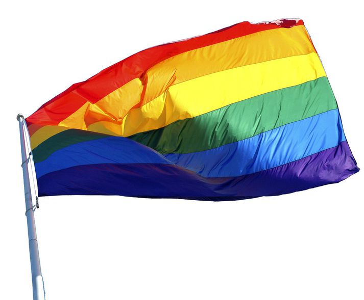 USA, California, San Francisco, rainbow flag (gay pride flag) Gay pride fáni