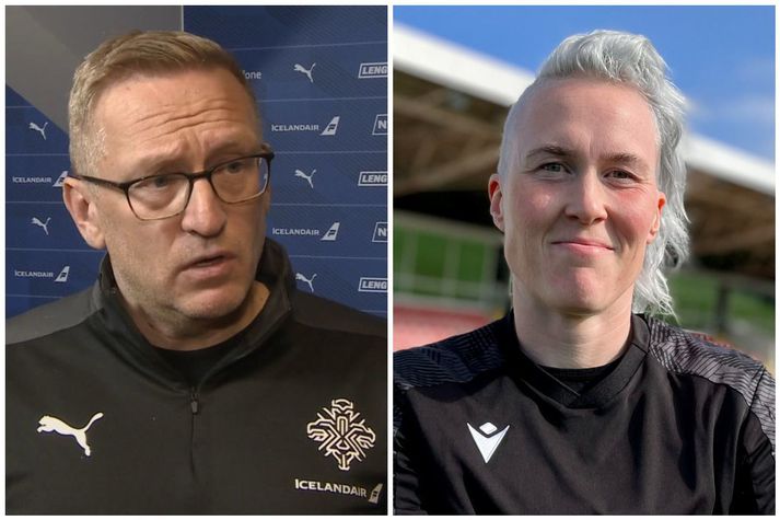 Þorsteinn Halldórsson, landsliðsþjálfari og Sandra Sigurðardóttir, landsliðsmarkvörður