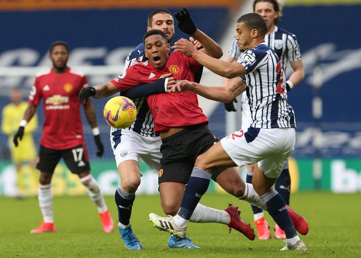 Anthony Martial komst lítt áleiðis gegn West Brom.