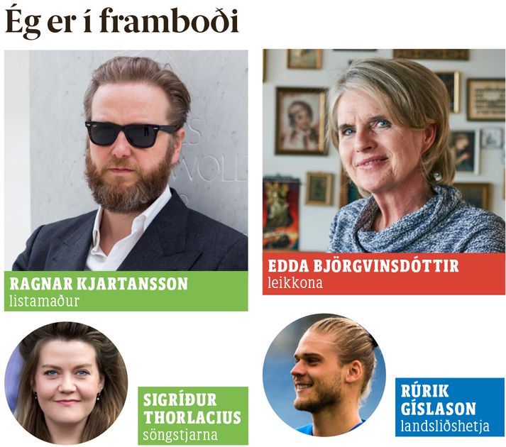 Fjölmargir frægir skipa sæti á framboðslistum.