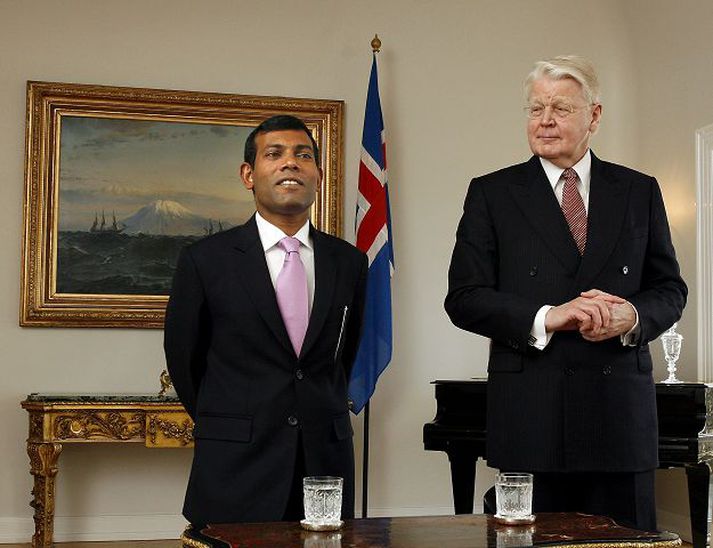 Mohammed Nasheed og Ólafur Ragnar Grímsson hafa ákveðið að ferðast saman um heiminn með þann boðskap til þróunarlanda að þau geti haldið áfram að þróast án þess að eyðileggja jörðina.
Fréttablaðið/GVA