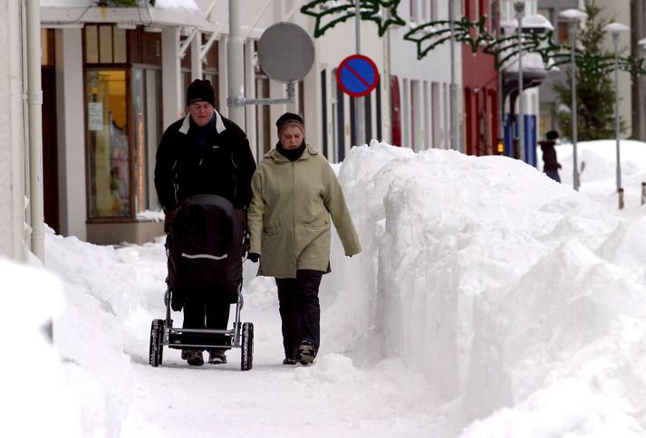Snjór á Ísafirði. Myndin er ekki tekin í dag.