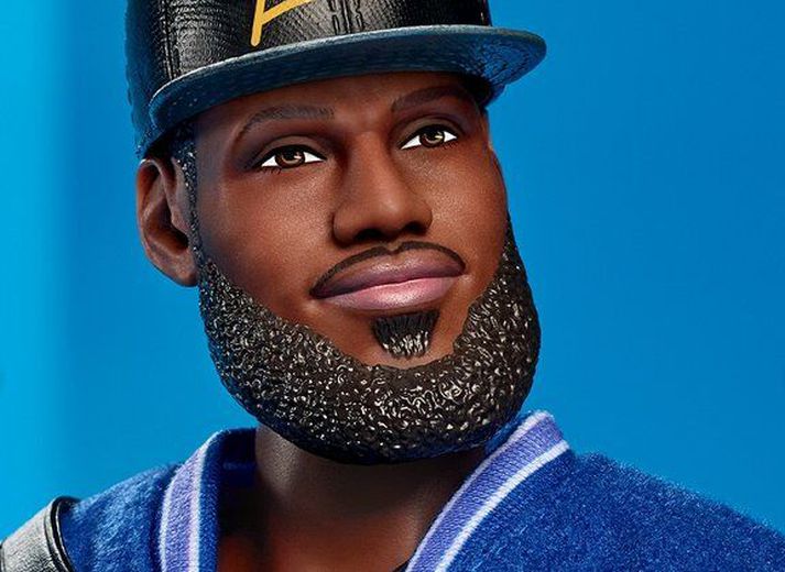 Hér má sjá nýju Barbie dúkkuna af LeBron James.