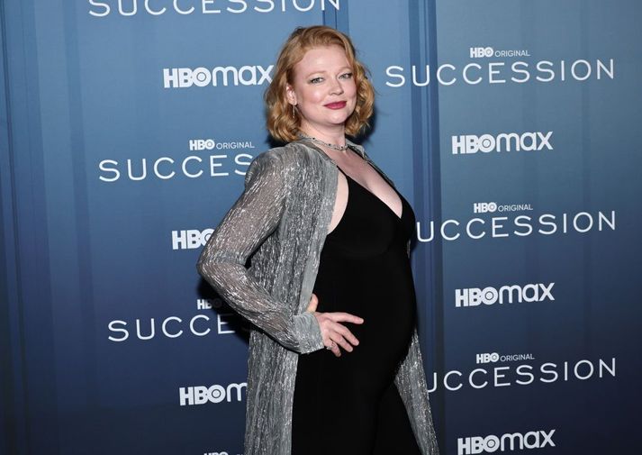 Sarah Snook á rauða dreglinum í gær.