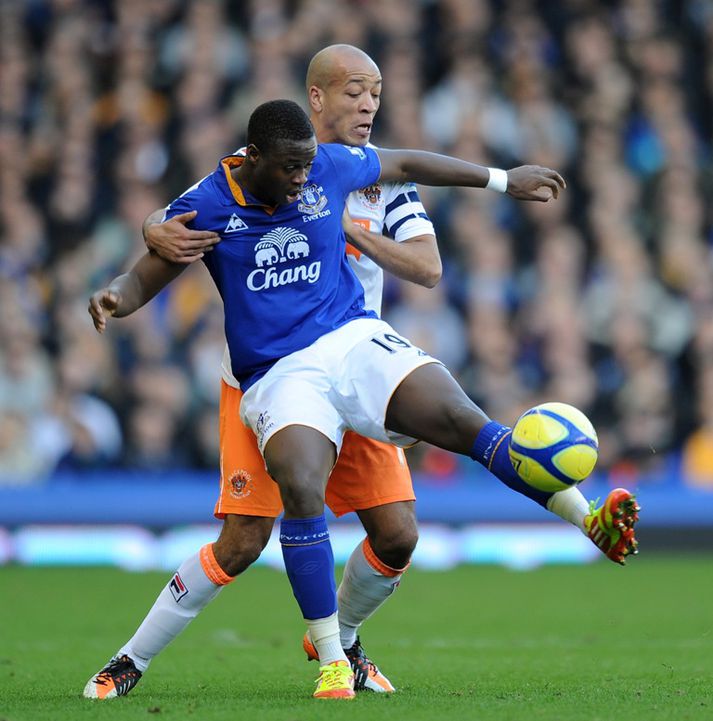 Úr leik Everton og Blackpool.