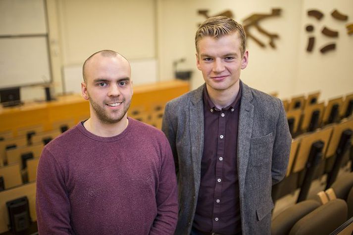 Sigvaldi Fannar Jónsson og Davíð Ingi Magnússon hjá Nóbel námsbúðum.