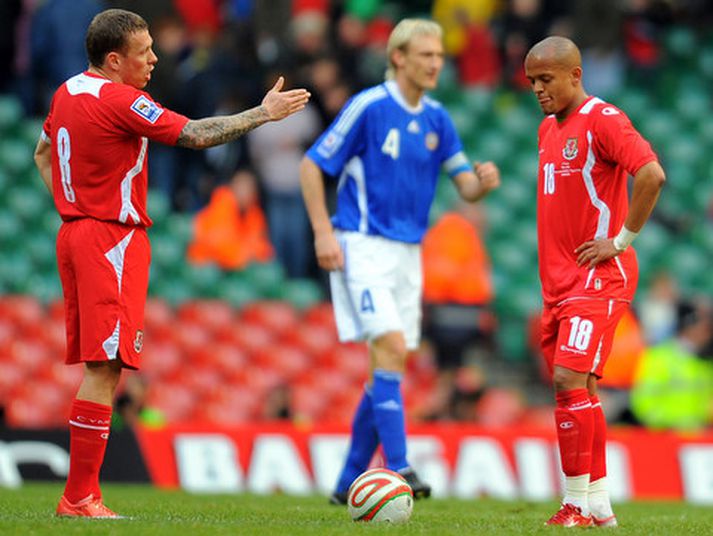 Craig Bellamy, fyrirliði velska landsliðsins, er ekki alltof sáttur.