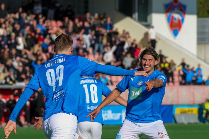 Örvar Eggertsson tryggði Stjörnunni jafntefli í kvöld en fékk líka færi til að skora sigurmarkið.