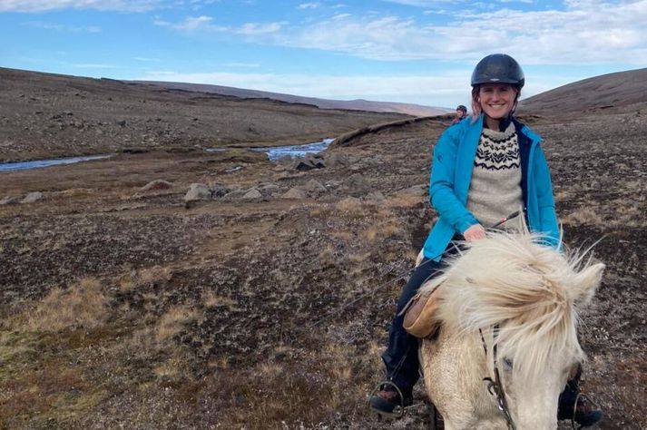 Anna Guðný er alvön íslenska hestinum en segist stressuð fyrir því að fá hest til að ríða sem hún þekkir ekkert. 