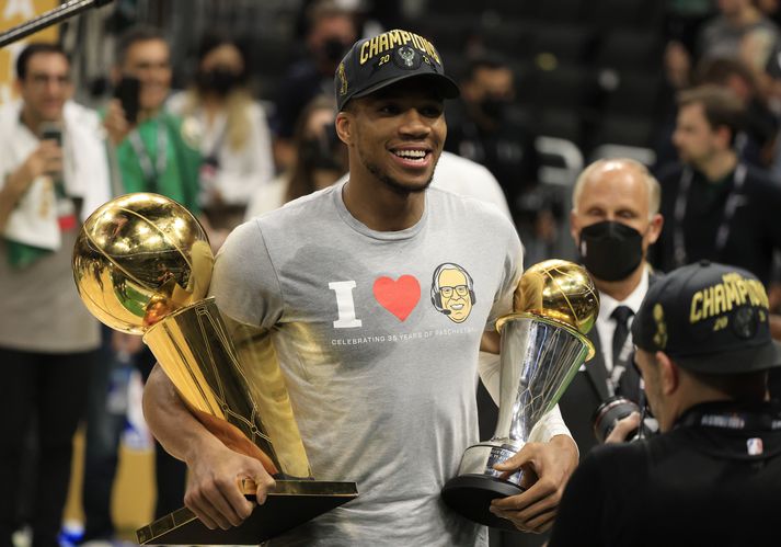 NBA-meistarinn og verðmætasti leikmaður úrslitaeinvígisins 2021, Giannis Antetokounmpo.