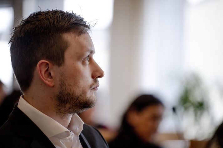 Jens-Frederik Nielsen, formaður landstjórnar Grænlands. Hann sagðist í dag hafa lagt nokkrar rauðar línur við erindreka Donalds Trump.