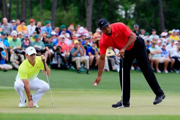 Tiger Woods og Rory McIlroy.