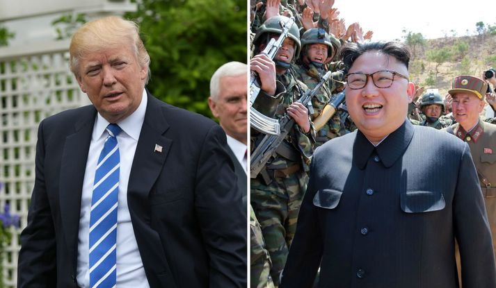 Donald Trump og Kim Jong Un.