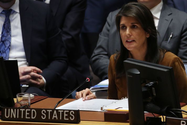 Nikki Haley, fulltrúi Bandaríkjamanna í öryggisráði Sameinuðu þjóðanna.