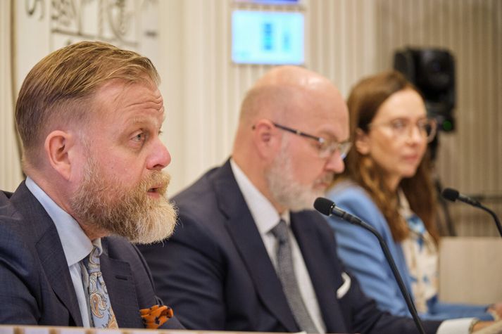 Ásgeir Jónsson seðlabankastjóri, Þórarinn G. Pétursson og Karen Áslaug Vignisdóttir. 