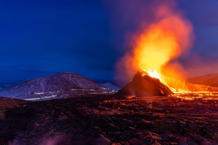 Eldgos í Geldingadölum á Reykjanesi.