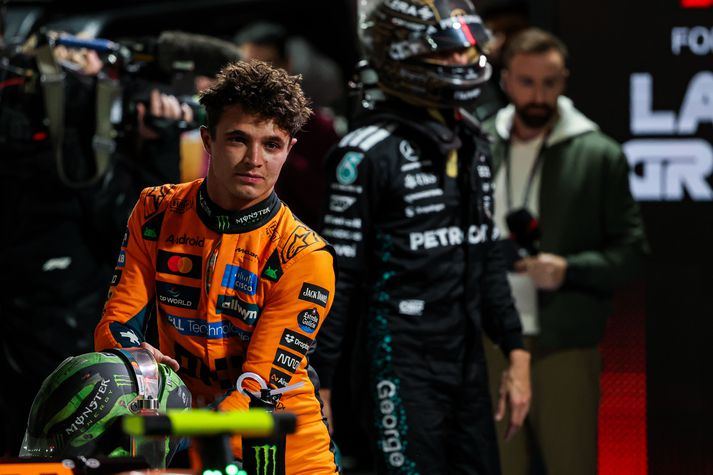 Lando Norris gæti tapað öllum stigum sínum úr kappakstrinum í nótt á einu augabragði.