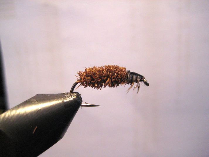 Glæsileg Caddis púpu eftirlíking hjá Sigurði Kristjánssyni