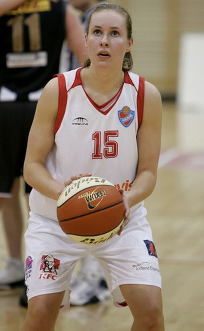 Kristrún Sigurjónsdóttir fór á kostum með Haukum í kvöld og skoraði 24 stig.
