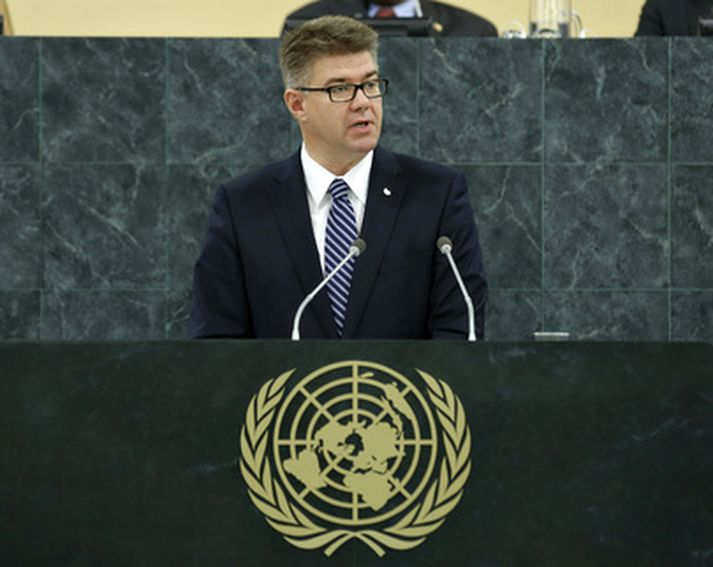 Gunnar Bragi Sveinsson utanríkisráðherra ávarpaði allsherjarþing Sameinuðu þjóðanna í New York í dag