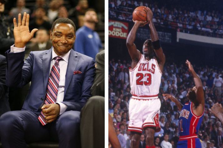 Isiah Thomas og óvinur hans Michael Jordan.