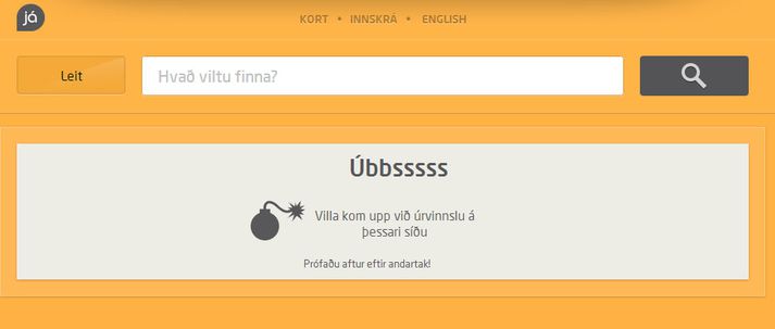 Þeir sem leita á já.is munu birtast þessar upplýsingar.