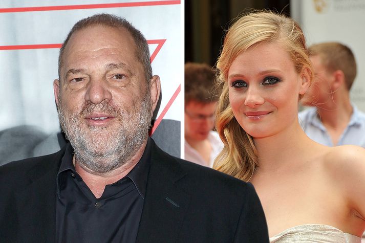 Harvey Weinstein og Ramola Garai áttu fund þegar hún var 18 ára gömul og reyna að koma sér á framfæri í kvikmyndabransanum. Hún segir fundinn hafa verið niðurlægjandi.