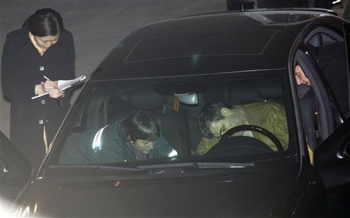 Lögreglumenn á morðstað.