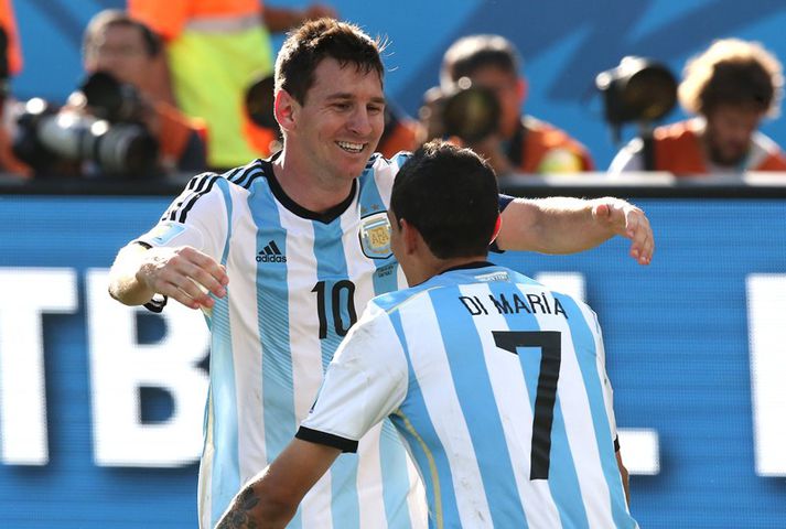 Messi og Di Maria fagna á HM síðasta sumar.