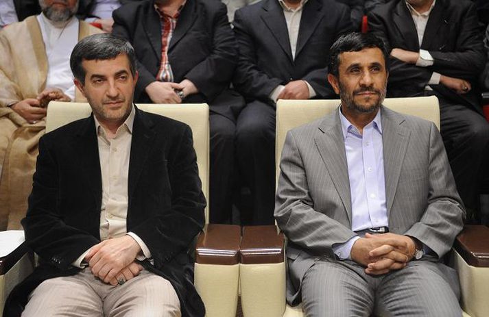 Rahim Mashai og Ahmadinejad Mashai hætti snarlega við að verða varaforseti Ahmadinejads. fréttablaðið/ap