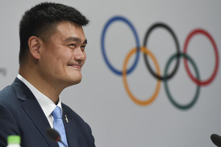 Yao Ming var hæst ánægður er valið var tilkynnt í dag.