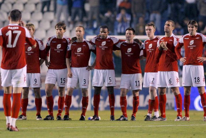 Margir íslenskir knattspyrnumenn hafa spilað með Brann í gegnum tíðina og hér má sjá bæði Ólaf Örn BJarnason og Birki Má Sævarsson.