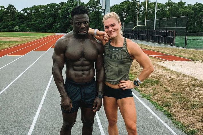 Katrín Tanja Davíðsdóttir æfði með Chandler Smith en hann er mikill húmoristi auk þess að vera mjög öflugur CrossFit maður.