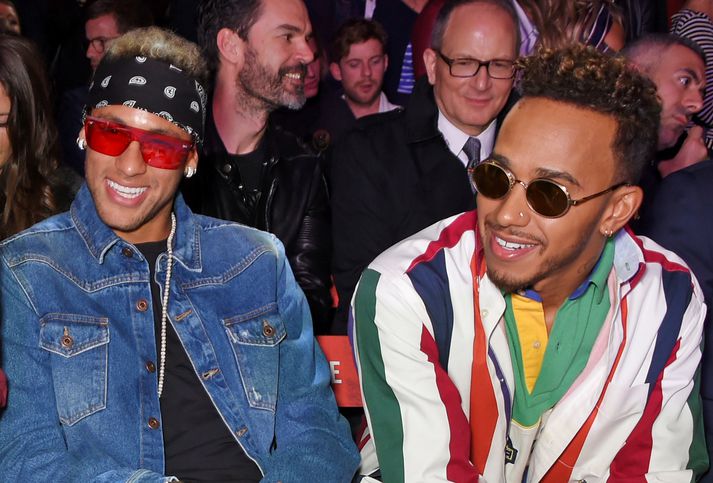 Neymar og Lewis Hamilton hafa verið vinir lengi.
