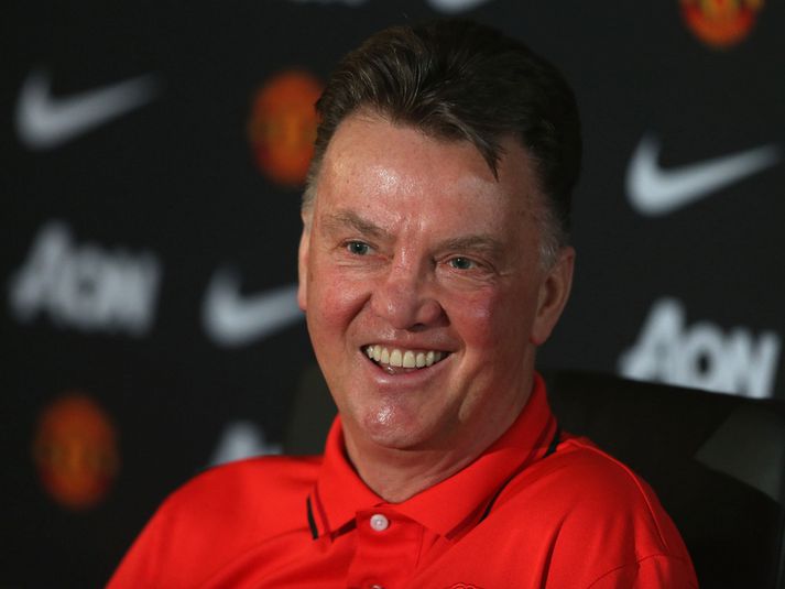 Van Gaal á blaðamannafundi.