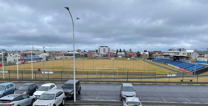 Heimavöllur Keflavíkur hefur oft verið í betra standi.