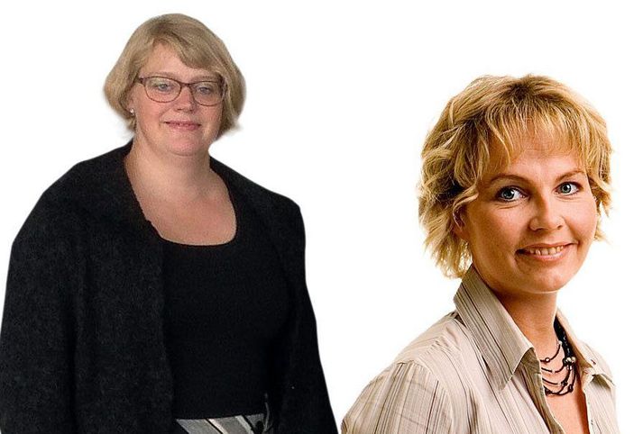 Rannveig Ásgeirsdóttir (t.v.), sem er formaður bæjarráðs Kópavogs, segir Guðríði Arnardóttur bæjarfulltrúa gefa í skyn að hún hafi brotið samskiptareglur. Guðríður Arnardóttir kveðst hafa verið að sinna eftirlitsskyldu sinni. Með svari bæjarráðsformannsins sé málinu lokið.