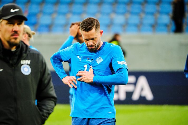 Gylfi Þór Sigurðsson kom inná sem varamaður í síðasta heimaleik, gegn Eistlandi, og byrjar á varamannabekknum á Laugardalsvelli í dag.