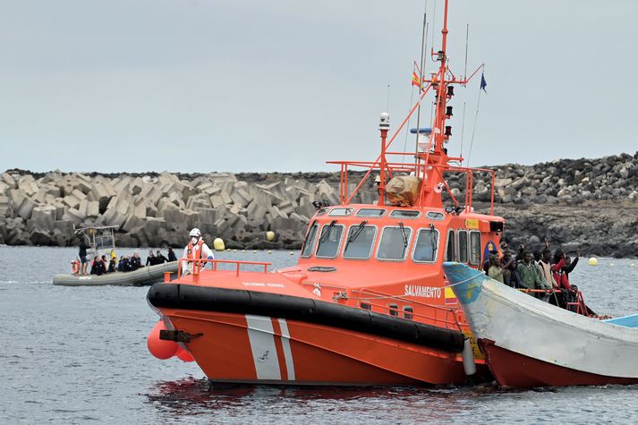 Myndin er úr safni frá fyrri aðgerðum björgunarsveitar Spánar á sjó. 