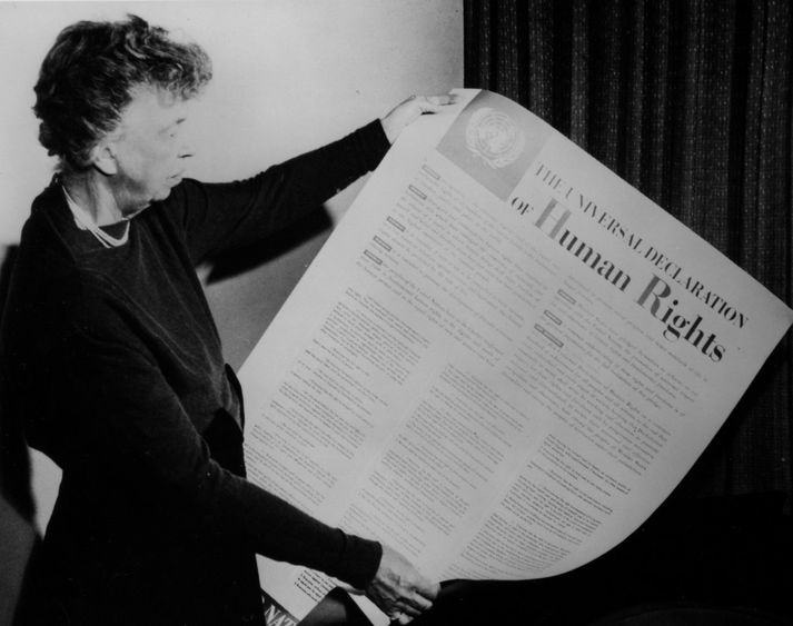 Eleanor Roosevelt var formaður nefndarinnar sem samdi Mannréttindayfirlýsinguna.