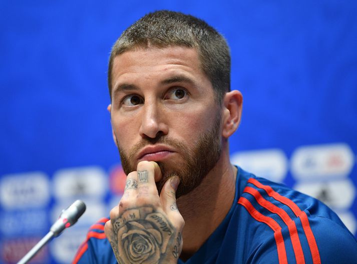 Sergio Ramos á blaðamannafundinum.